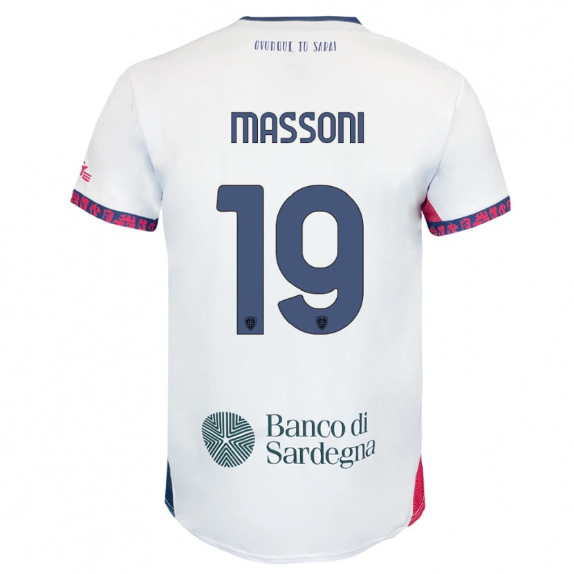 Danxen Enfant Maillot Nicholas Massoni #19 Blanc Marine Rouge Tenues Extérieur 2025/26 T-Shirt