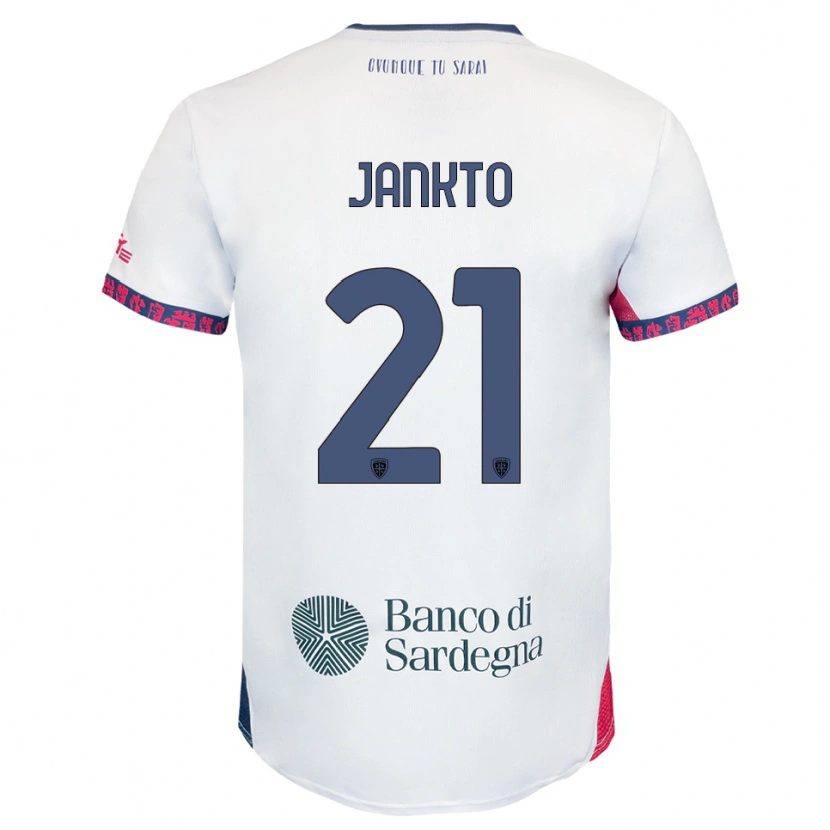 Danxen Enfant Maillot Jakub Jankto #21 Blanc Marine Rouge Tenues Extérieur 2025/26 T-Shirt