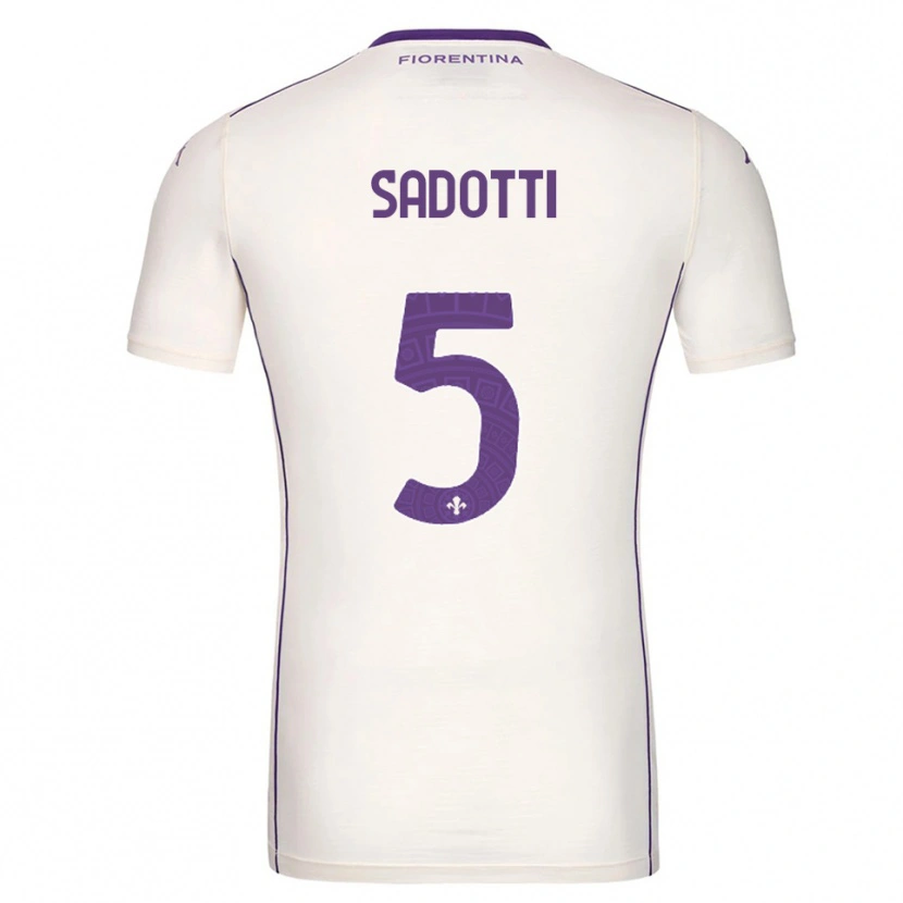 Danxen Enfant Maillot Edoardo Sadotti #5 Blanc Violet Rouge Tenues Extérieur 2025/26 T-Shirt