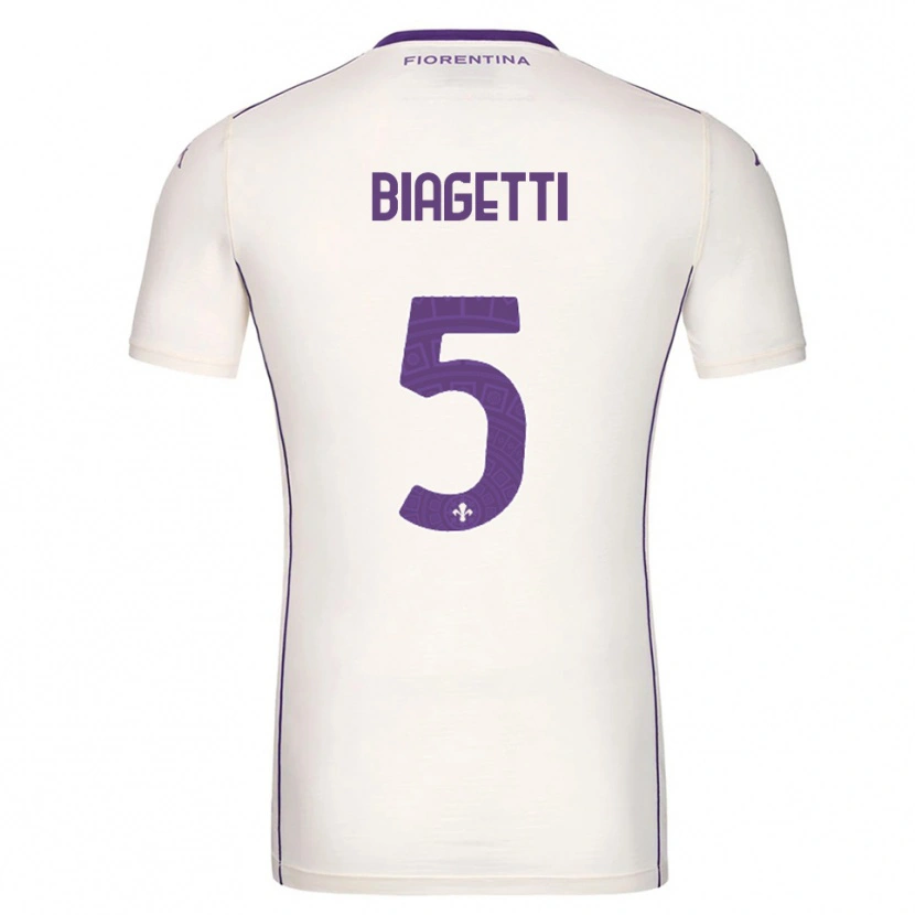 Danxen Enfant Maillot Christian Biagetti #5 Blanc Violet Rouge Tenues Extérieur 2025/26 T-Shirt