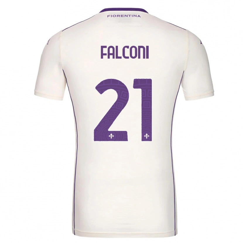 Danxen Enfant Maillot Niccolo Falconi #21 Blanc Violet Rouge Tenues Extérieur 2025/26 T-Shirt
