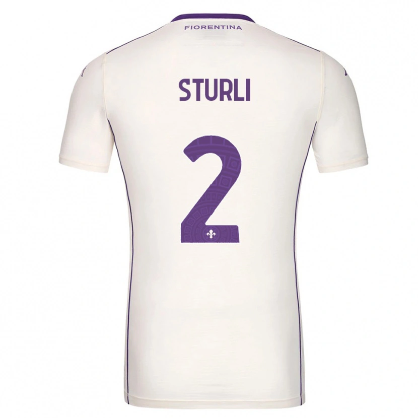 Danxen Enfant Maillot Edoardo Sturli #2 Blanc Violet Rouge Tenues Extérieur 2025/26 T-Shirt