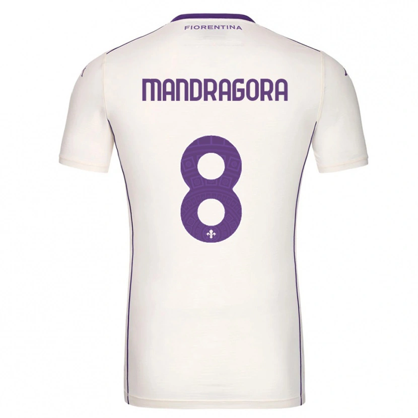 Danxen Enfant Maillot Rolando Mandragora #8 Blanc Violet Rouge Tenues Extérieur 2025/26 T-Shirt