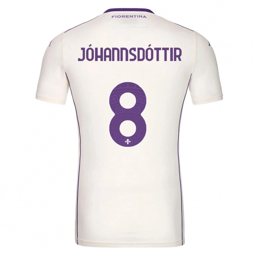 Danxen Enfant Maillot Alexandra Jóhannsdóttir #8 Blanc Violet Rouge Tenues Extérieur 2025/26 T-Shirt