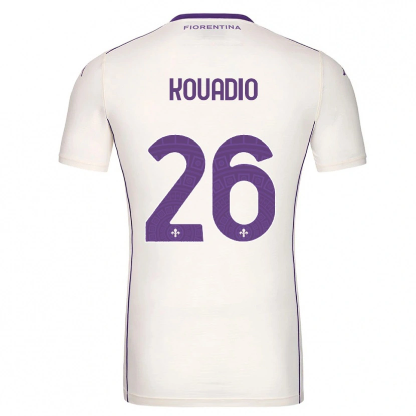 Danxen Enfant Maillot Eddy Kouadio #26 Blanc Violet Rouge Tenues Extérieur 2025/26 T-Shirt