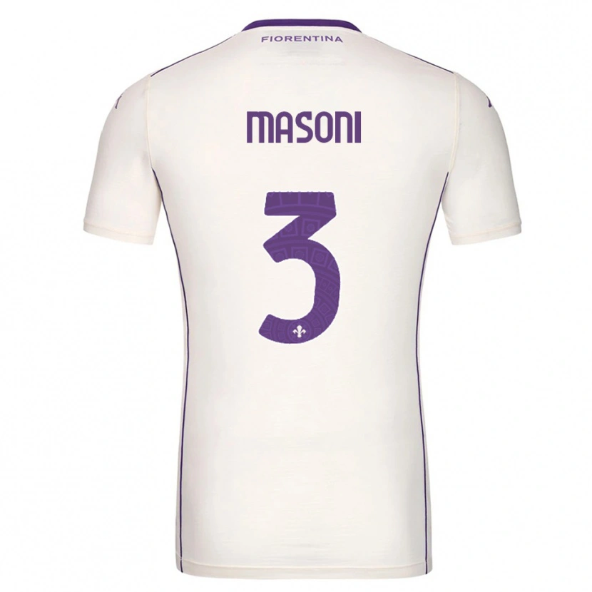 Danxen Enfant Maillot Tommaso Masoni #3 Blanc Violet Rouge Tenues Extérieur 2025/26 T-Shirt