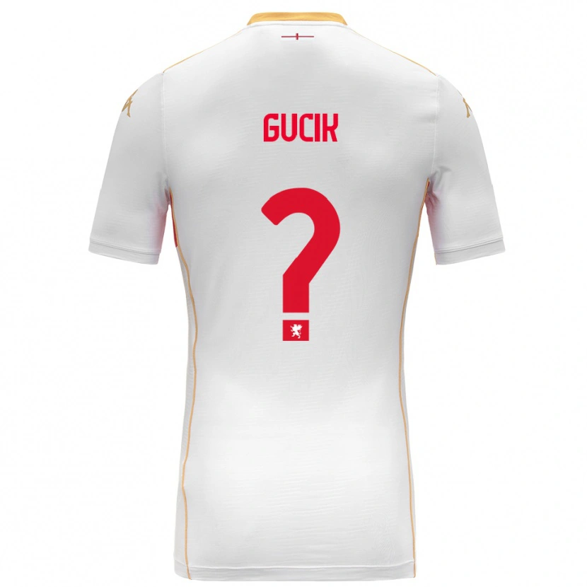 Danxen Enfant Maillot Nicolas Gucik #0 Blanc Rouge Tenues Extérieur 2025/26 T-Shirt