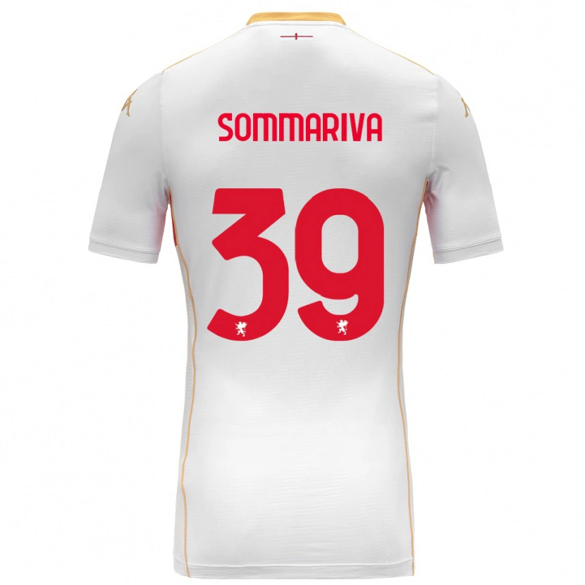 Danxen Enfant Maillot Daniele Sommariva #39 Blanc Rouge Tenues Extérieur 2025/26 T-Shirt