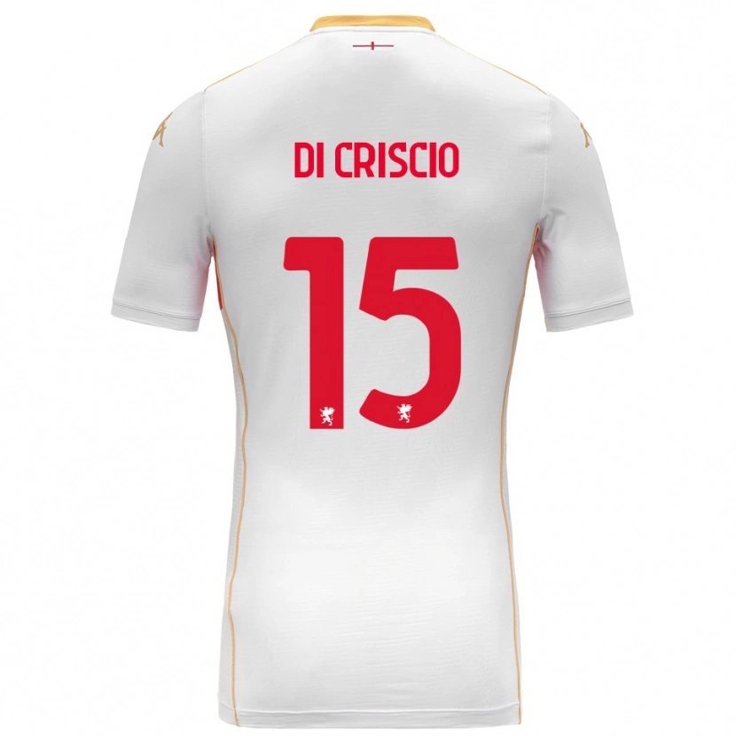 Danxen Enfant Maillot Federica Di Criscio #15 Blanc Rouge Tenues Extérieur 2025/26 T-Shirt
