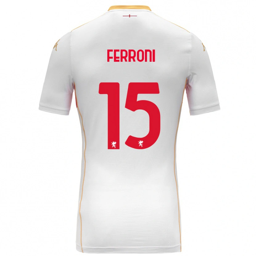Danxen Enfant Maillot Leonardo Ferroni #15 Blanc Rouge Tenues Extérieur 2025/26 T-Shirt