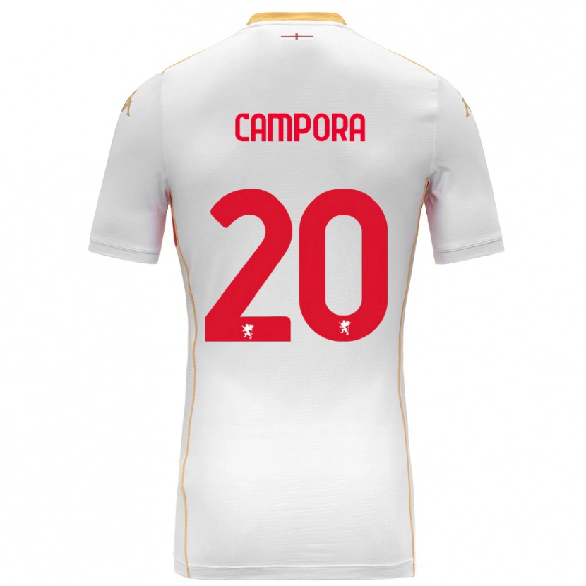 Danxen Enfant Maillot Alice Campora #20 Blanc Rouge Tenues Extérieur 2025/26 T-Shirt