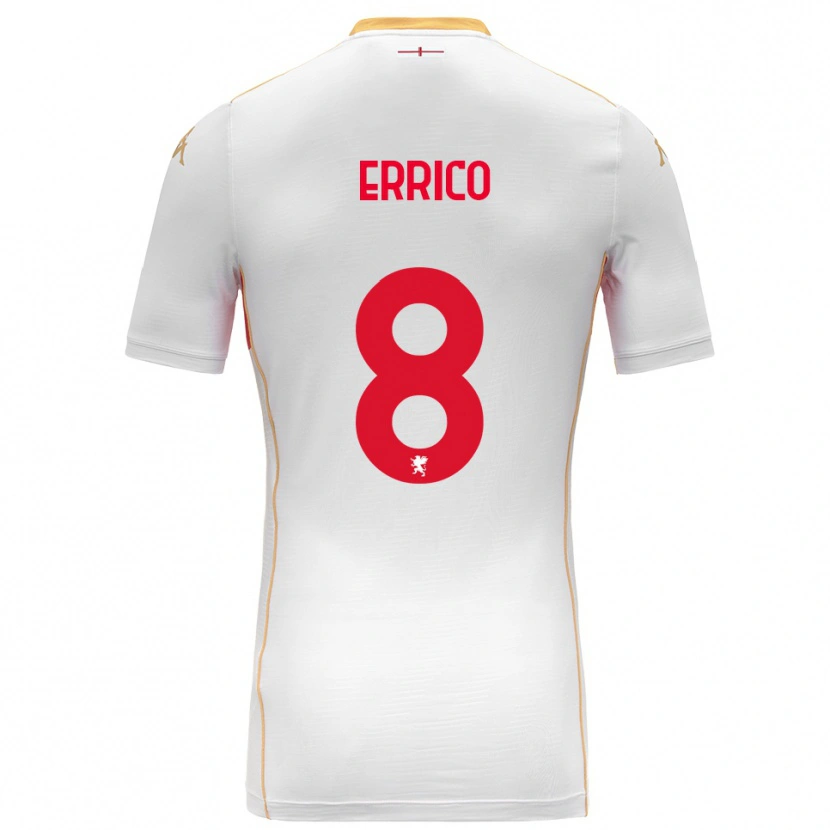 Danxen Enfant Maillot Emma Errico #8 Blanc Rouge Tenues Extérieur 2025/26 T-Shirt