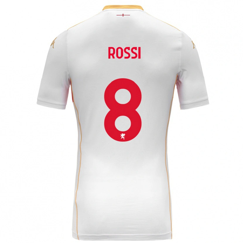 Danxen Enfant Maillot Gianluca Rossi #8 Blanc Rouge Tenues Extérieur 2025/26 T-Shirt