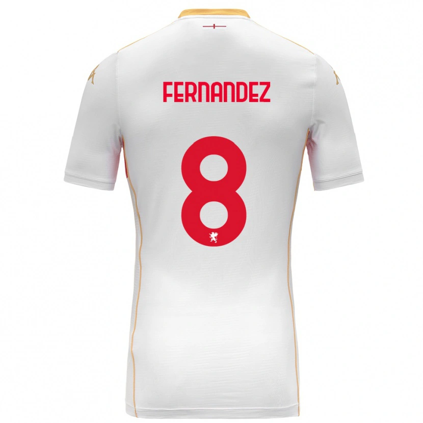 Danxen Enfant Maillot Maria Fernandez #8 Blanc Rouge Tenues Extérieur 2025/26 T-Shirt