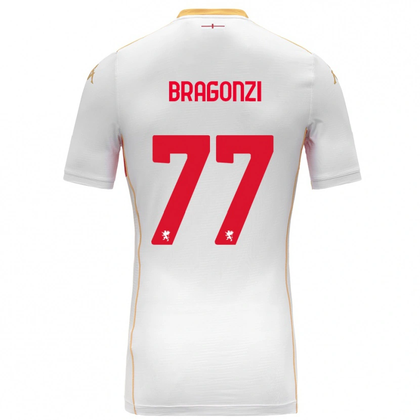 Danxen Enfant Maillot Asia Bragonzi #77 Blanc Rouge Tenues Extérieur 2025/26 T-Shirt
