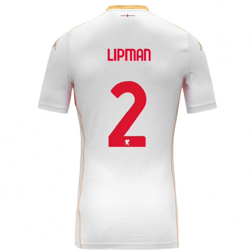 Danxen Enfant Maillot Emma Lipman #2 Blanc Rouge Tenues Extérieur 2025/26 T-Shirt