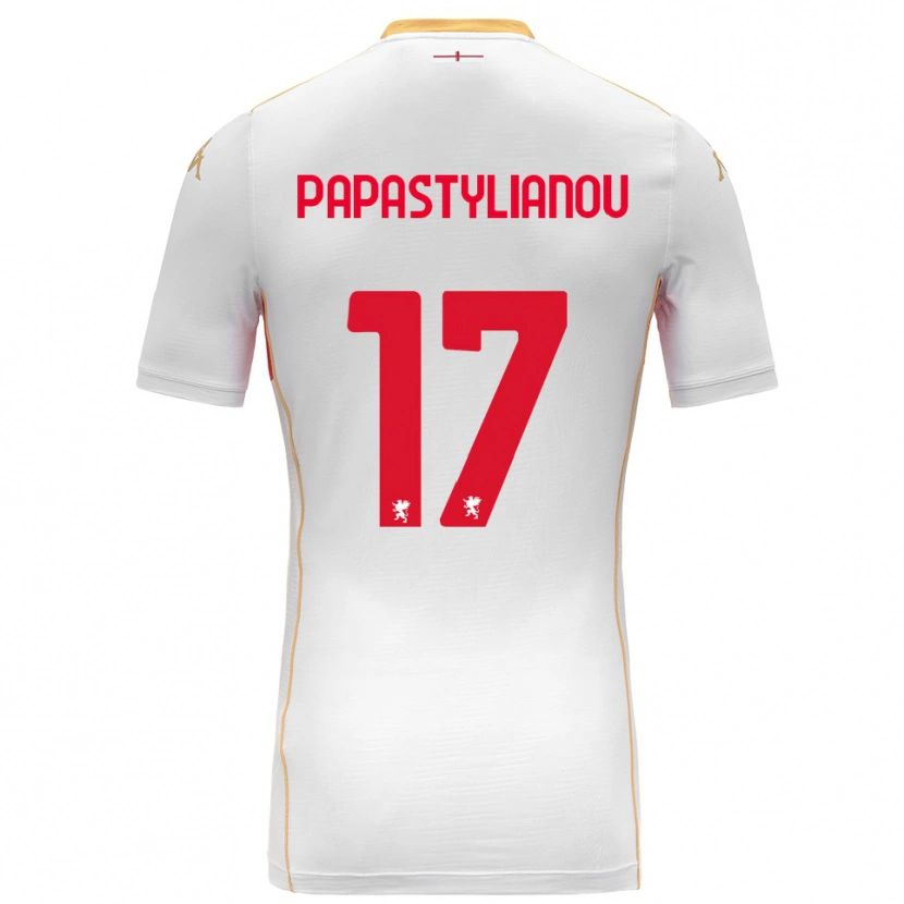Danxen Enfant Maillot Lysandros Andreas Papastylianou #17 Blanc Rouge Tenues Extérieur 2025/26 T-Shirt
