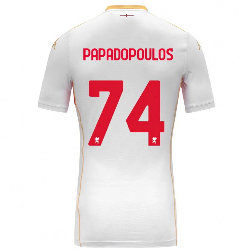 Danxen Enfant Maillot Christos Papadopoulos #74 Blanc Rouge Tenues Extérieur 2025/26 T-Shirt