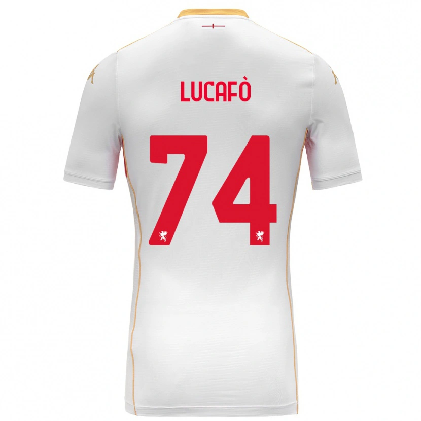 Danxen Enfant Maillot Sara Lucafò #74 Blanc Rouge Tenues Extérieur 2025/26 T-Shirt