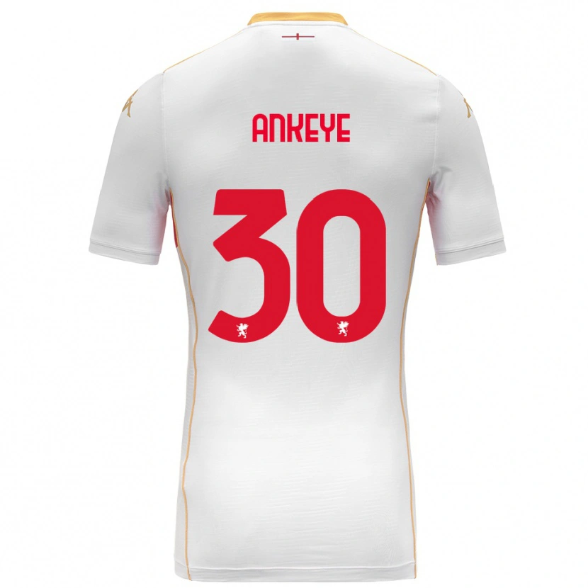 Danxen Enfant Maillot David Ankeye #30 Blanc Rouge Tenues Extérieur 2025/26 T-Shirt