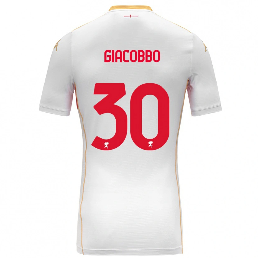 Danxen Enfant Maillot Giulia Giacobbo #30 Blanc Rouge Tenues Extérieur 2025/26 T-Shirt