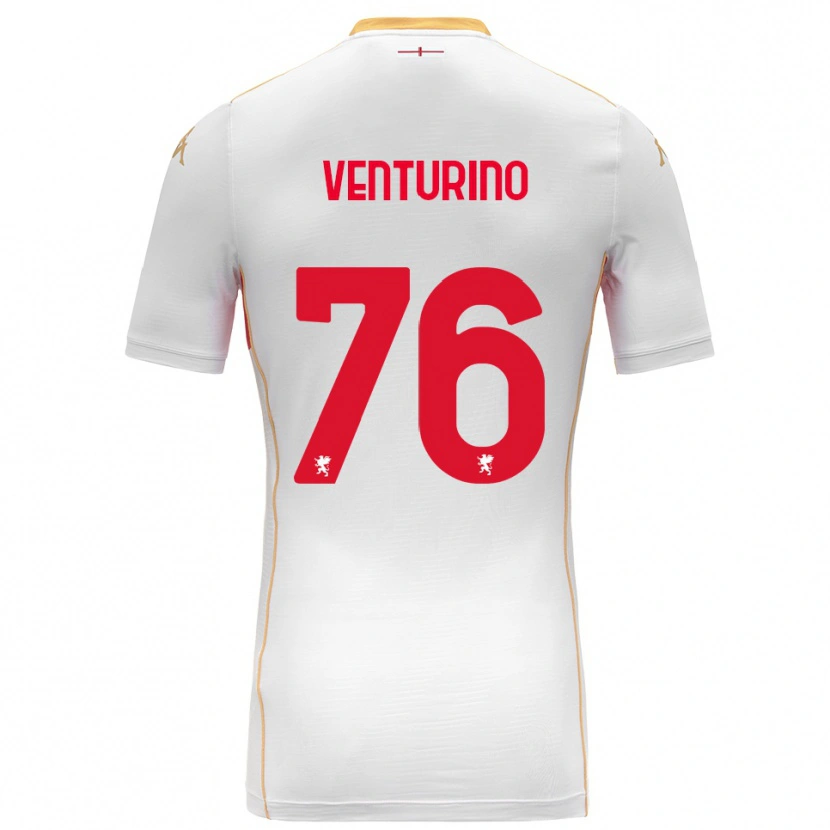 Danxen Enfant Maillot Lorenzo Venturino #76 Blanc Rouge Tenues Extérieur 2025/26 T-Shirt