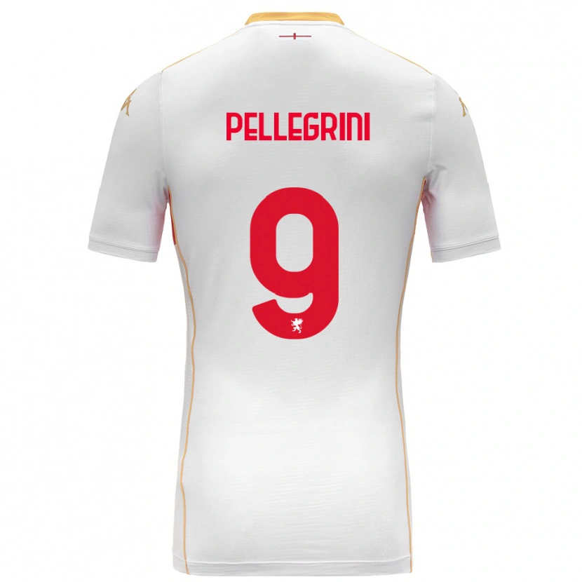 Danxen Enfant Maillot Fernando Pellegrini #9 Blanc Rouge Tenues Extérieur 2025/26 T-Shirt