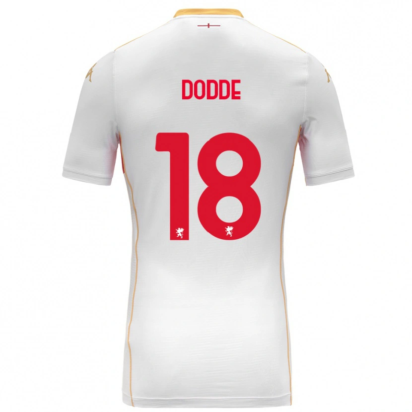 Danxen Enfant Maillot Filippo Dodde #18 Blanc Rouge Tenues Extérieur 2025/26 T-Shirt