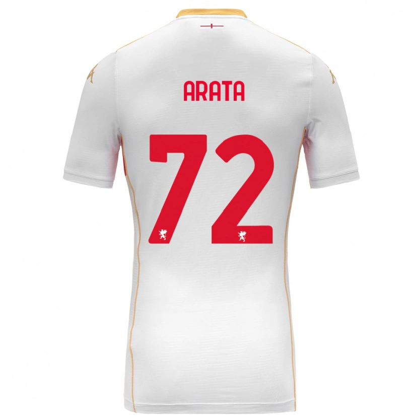 Danxen Enfant Maillot Stefano Arata #72 Blanc Rouge Tenues Extérieur 2025/26 T-Shirt