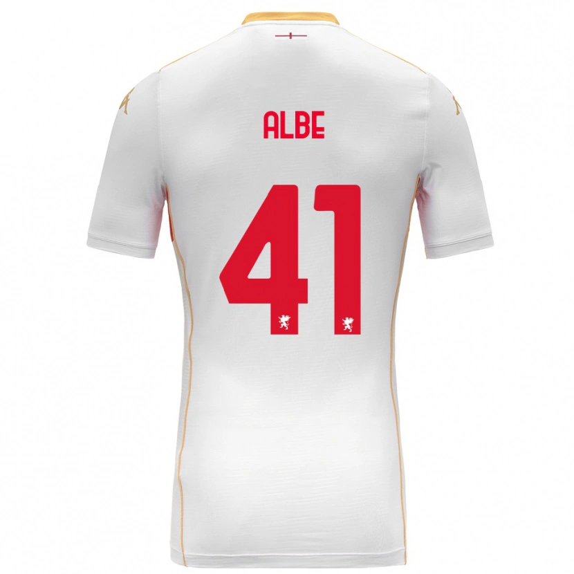 Danxen Enfant Maillot Salem Albè #41 Blanc Rouge Tenues Extérieur 2025/26 T-Shirt