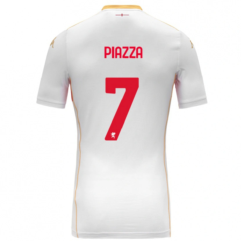 Danxen Enfant Maillot Matteo Piazza #7 Blanc Rouge Tenues Extérieur 2025/26 T-Shirt