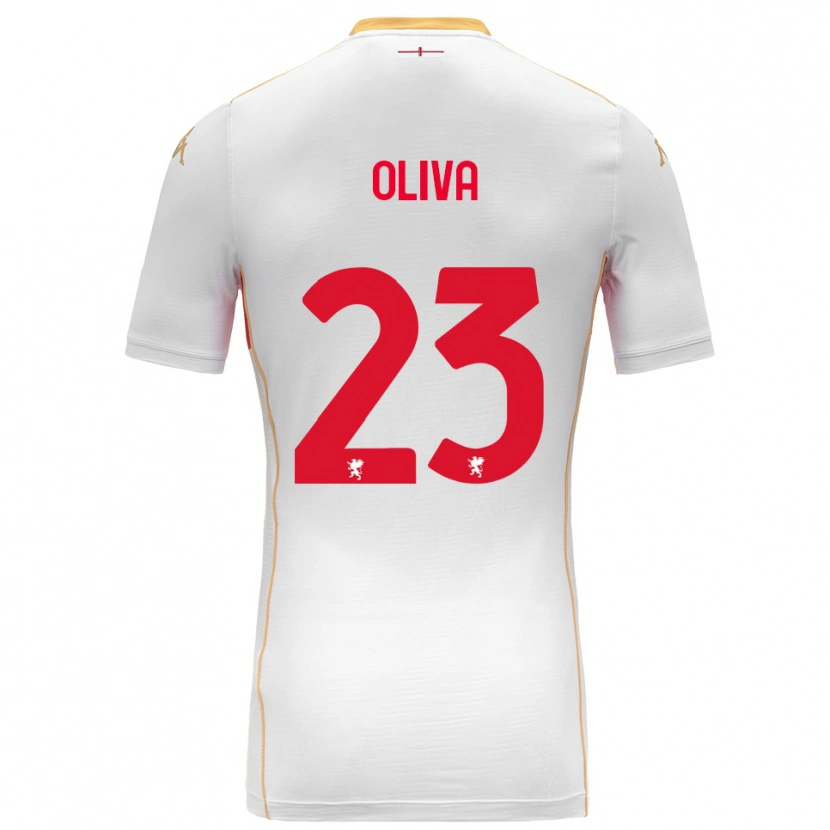 Danxen Enfant Maillot Eleonora Oliva #23 Blanc Rouge Tenues Extérieur 2025/26 T-Shirt