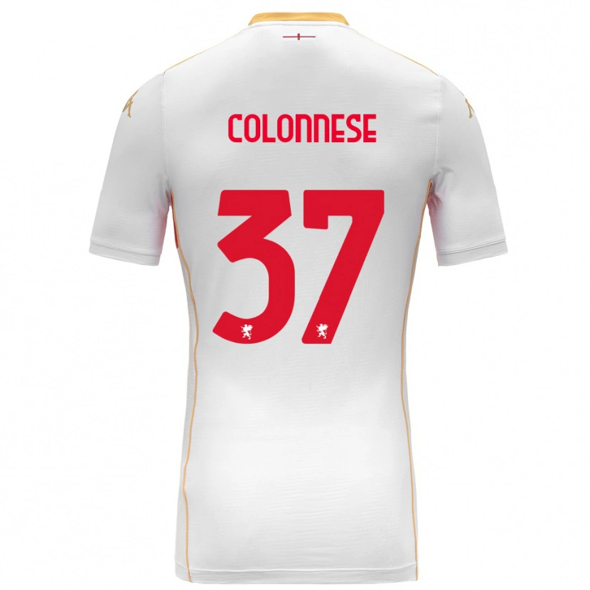 Danxen Enfant Maillot Lorenzo Colonnese #37 Blanc Rouge Tenues Extérieur 2025/26 T-Shirt