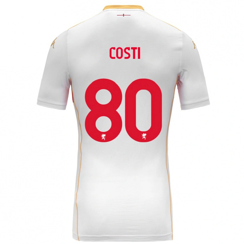 Danxen Enfant Maillot Fabiana Costi #80 Blanc Rouge Tenues Extérieur 2025/26 T-Shirt