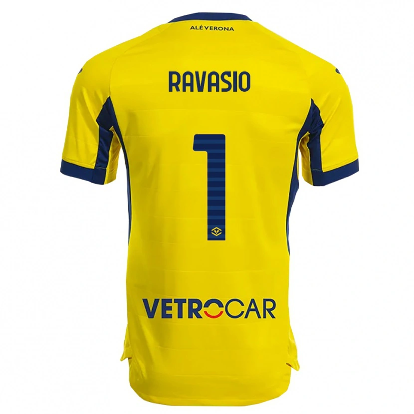 Danxen Enfant Maillot Manuel Ravasio #1 Jaune Marine Tenues Extérieur 2025/26 T-Shirt