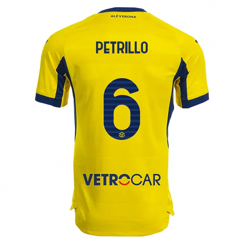 Danxen Enfant Maillot Mary Clare Petrillo #6 Jaune Marine Tenues Extérieur 2025/26 T-Shirt