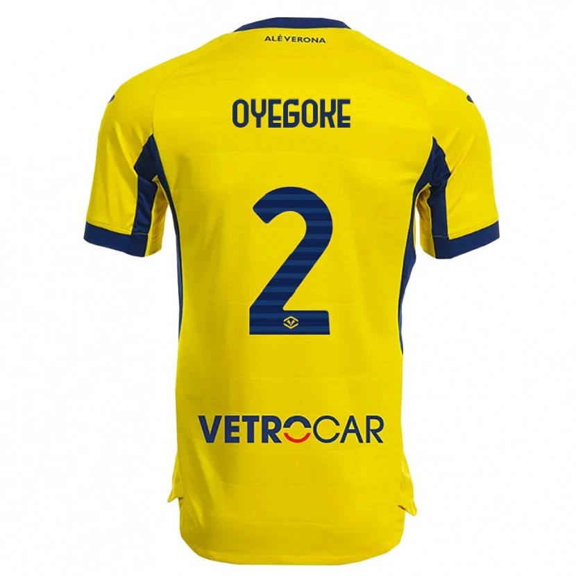 Danxen Enfant Maillot Daniel Oyegoke #2 Jaune Marine Tenues Extérieur 2025/26 T-Shirt