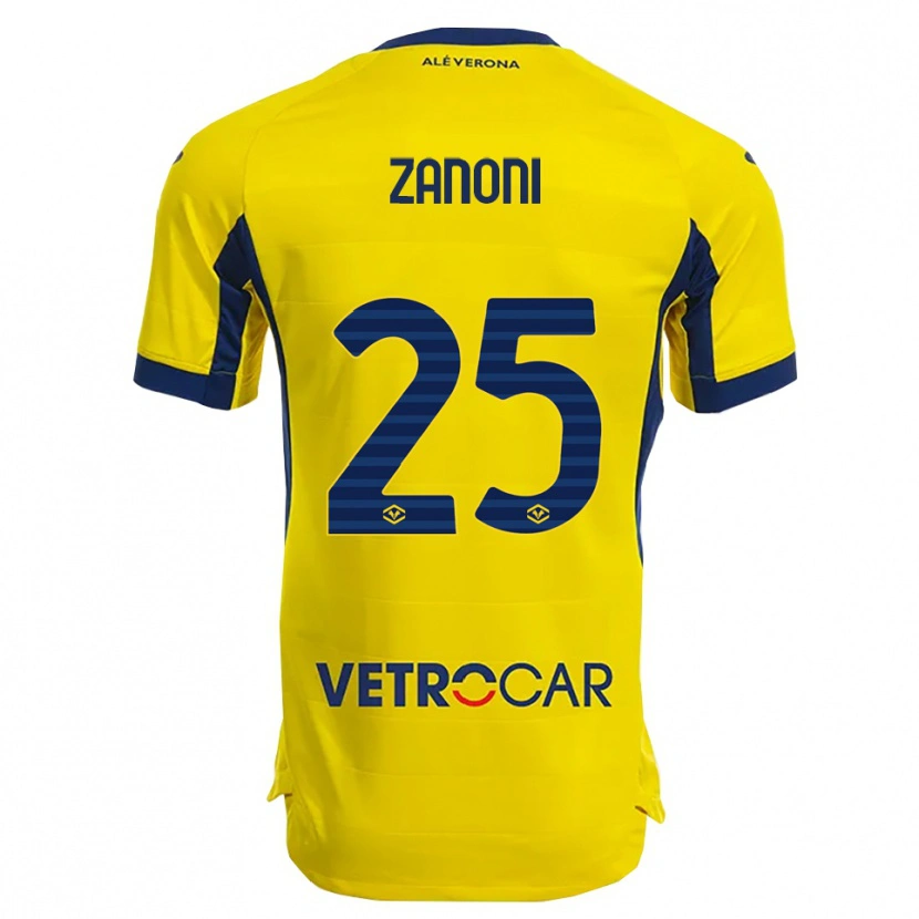 Danxen Enfant Maillot Greta Zanoni #25 Jaune Marine Tenues Extérieur 2025/26 T-Shirt