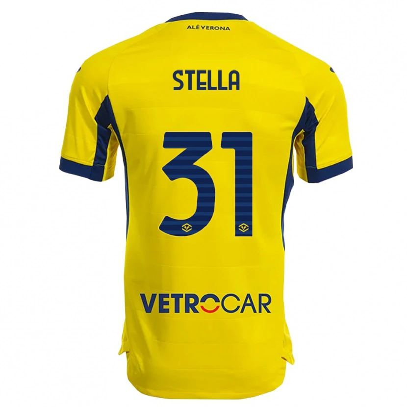 Danxen Enfant Maillot Kevin Stella #31 Jaune Marine Tenues Extérieur 2025/26 T-Shirt