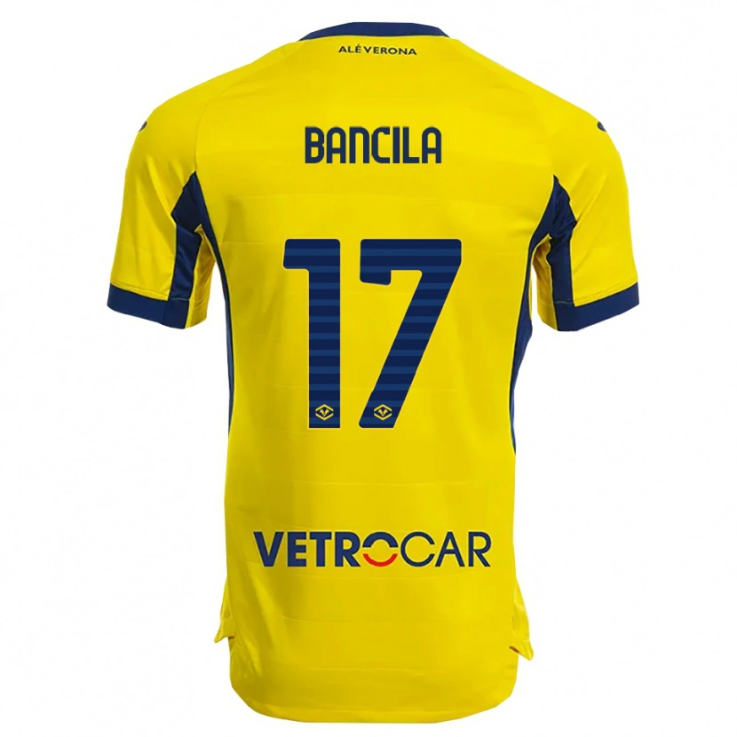 Danxen Enfant Maillot Darius Bancila #17 Jaune Marine Tenues Extérieur 2025/26 T-Shirt