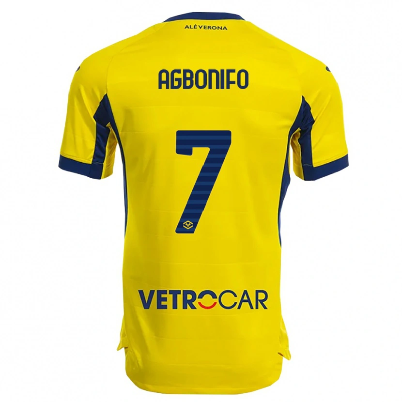 Danxen Enfant Maillot Richi Agbonifo #7 Jaune Marine Tenues Extérieur 2025/26 T-Shirt
