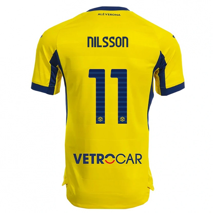 Danxen Enfant Maillot Sara Nilsson #11 Jaune Marine Tenues Extérieur 2025/26 T-Shirt