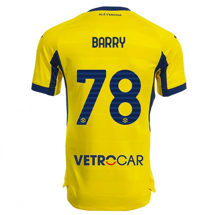 Danxen Enfant Maillot Oumar Barry #78 Jaune Marine Tenues Extérieur 2025/26 T-Shirt