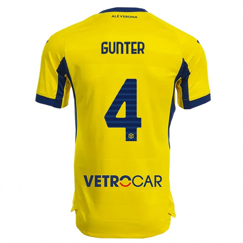 Danxen Enfant Maillot Koray Günter #4 Jaune Marine Tenues Extérieur 2025/26 T-Shirt