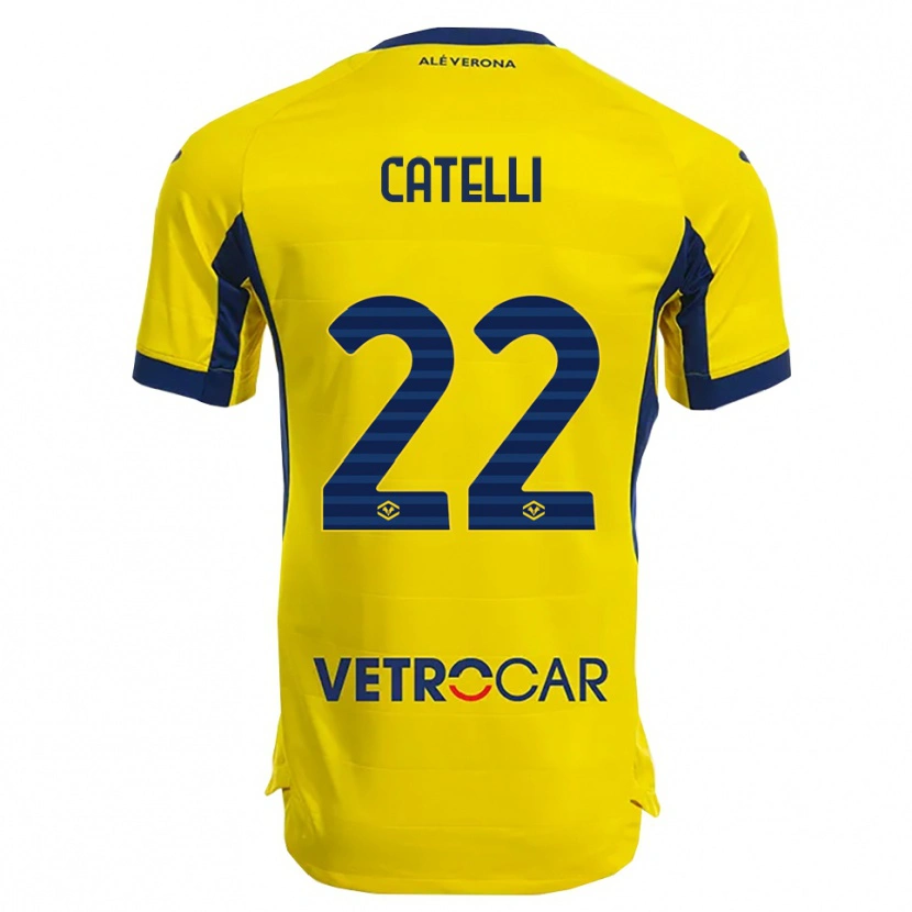 Danxen Enfant Maillot Anna Catelli #22 Jaune Marine Tenues Extérieur 2025/26 T-Shirt