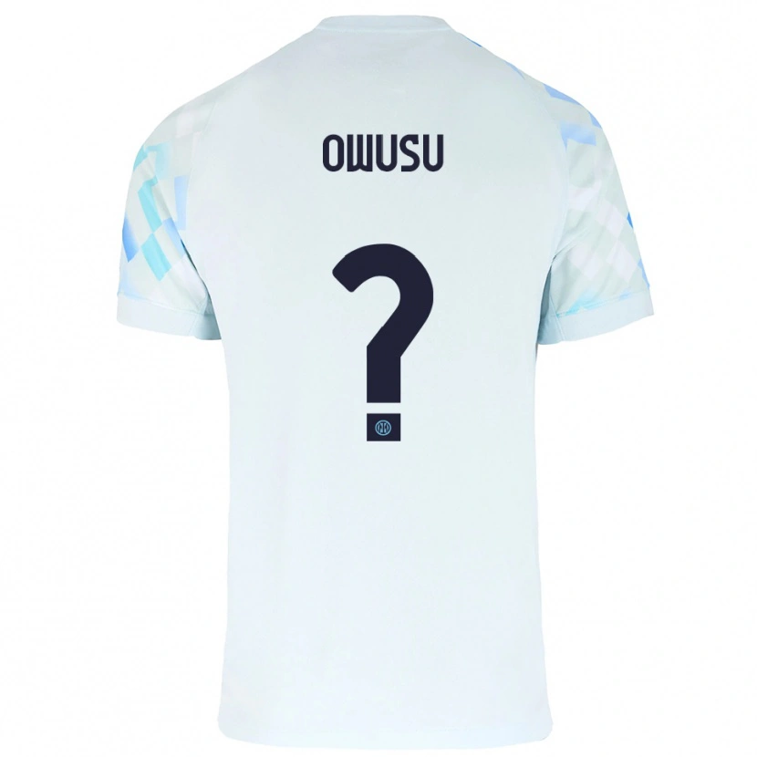Danxen Enfant Maillot Wilberforce Owusu #0 Blanc Bleu Tenues Extérieur 2025/26 T-Shirt
