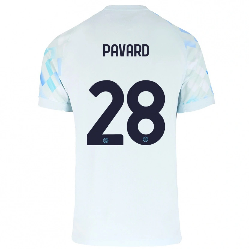 Danxen Enfant Maillot Benjamin Pavard #28 Blanc Bleu Tenues Extérieur 2025/26 T-Shirt