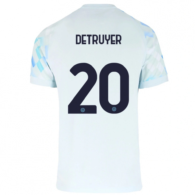 Danxen Enfant Maillot Marie Detruyer #20 Blanc Bleu Tenues Extérieur 2025/26 T-Shirt