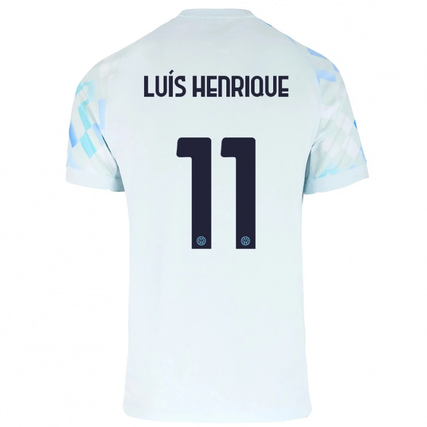 Danxen Enfant Maillot Luis Henrique #11 Blanc Bleu Tenues Extérieur 2025/26 T-Shirt