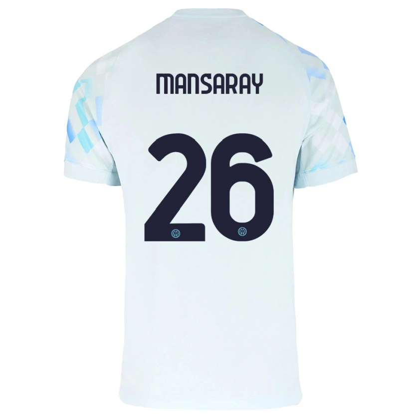 Danxen Enfant Maillot Jasmin Mansaray #26 Blanc Bleu Tenues Extérieur 2025/26 T-Shirt